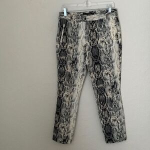 Zara Basic High Rise Snake Print Trouser Size S